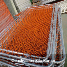 Panel de cercado de enlace de cadena de construcción naranja